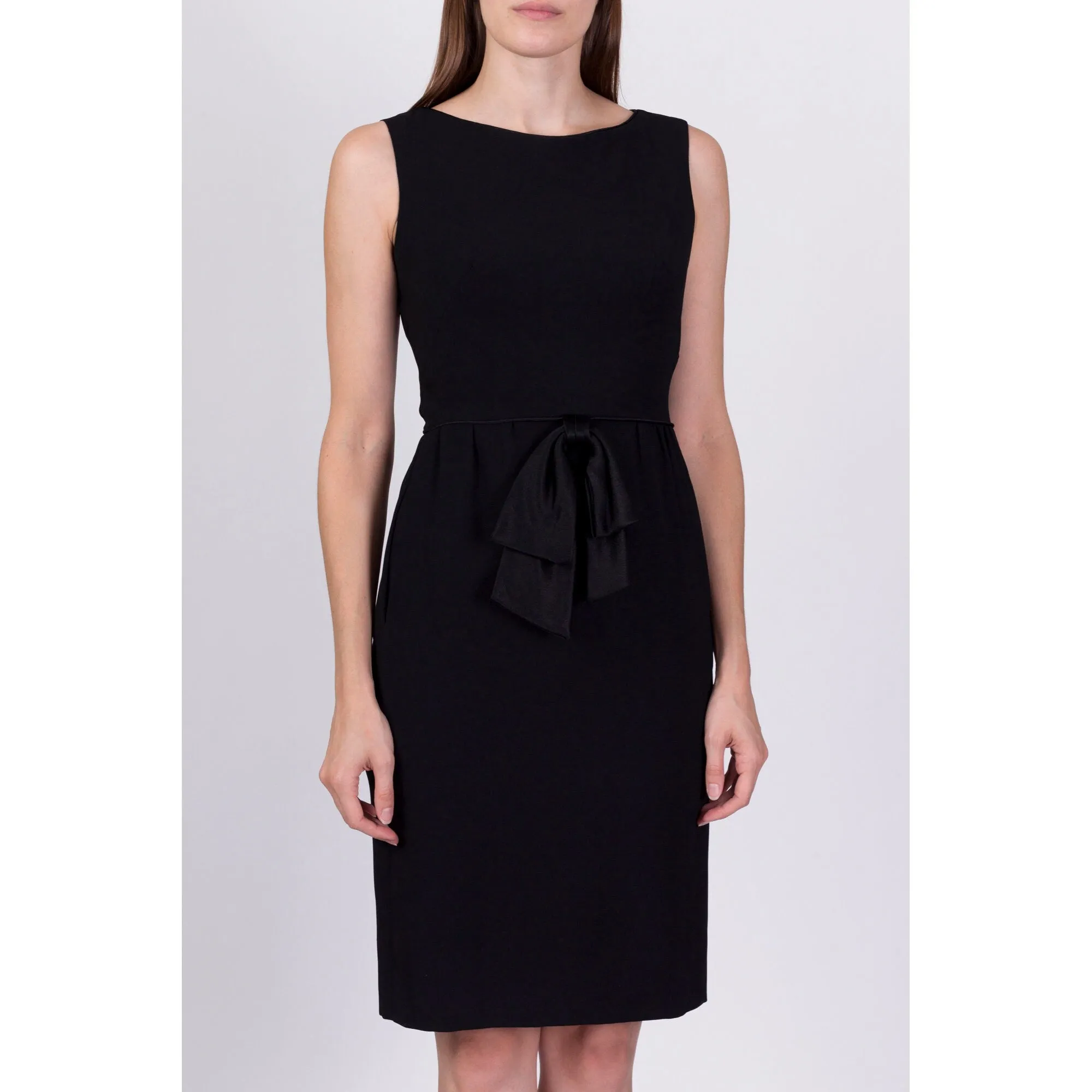 1960s Black Mini Sheath Cocktail Party Dress - Extra Small