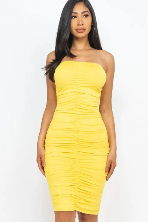 4-Way Ruched Tube Midi Dress (CAPELLA)