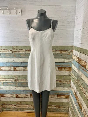 90’s White Leather Mini Bodycon Dress