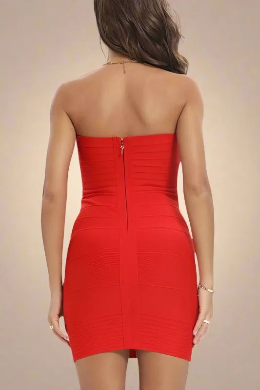 Aaliyah Bandage Mini Dress - Lipstick Red