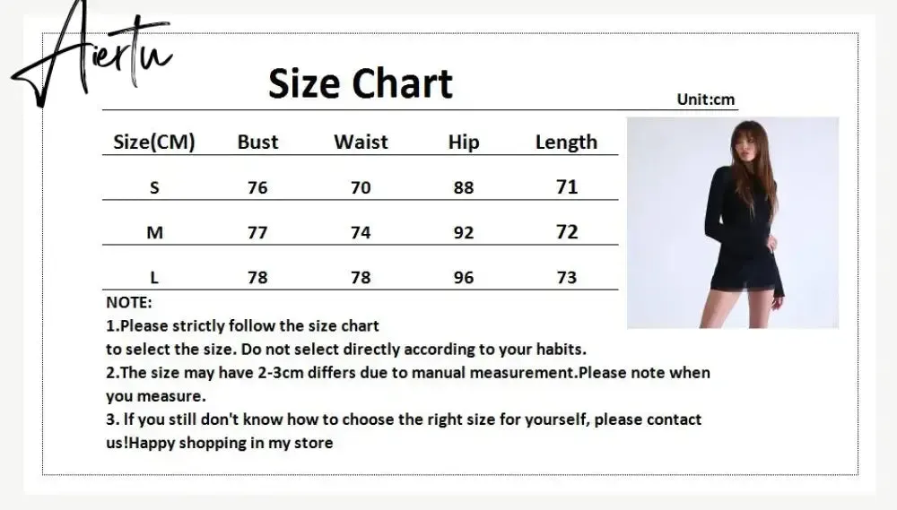 Aiertu Sexy Mesh Mini Dress Women Backless Black Bodycon Dress Summer Elegant Long Sleeve Party Dress Female Slim Solid Chic Dresses