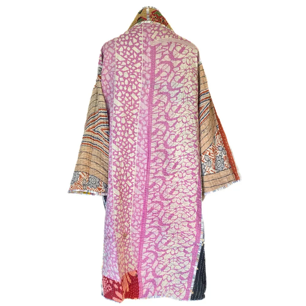 Aleja Cotton Vintage Quilted Kantha Coat ONE OF KIND