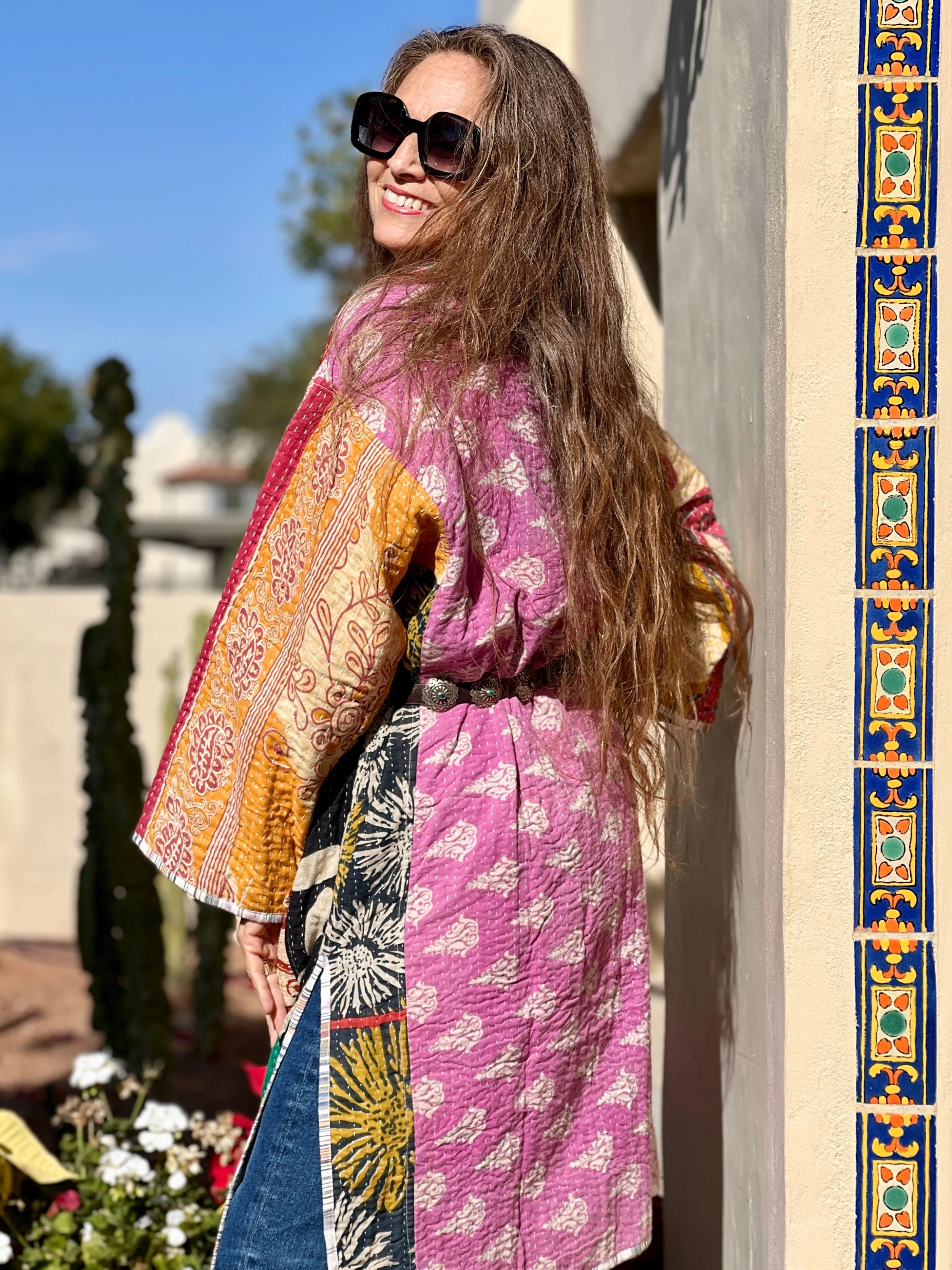 Aleja Cotton Vintage Quilted Kantha Coat ONE OF KIND