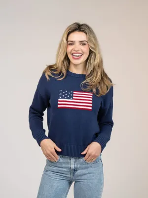 American Flag Sweater in Navy