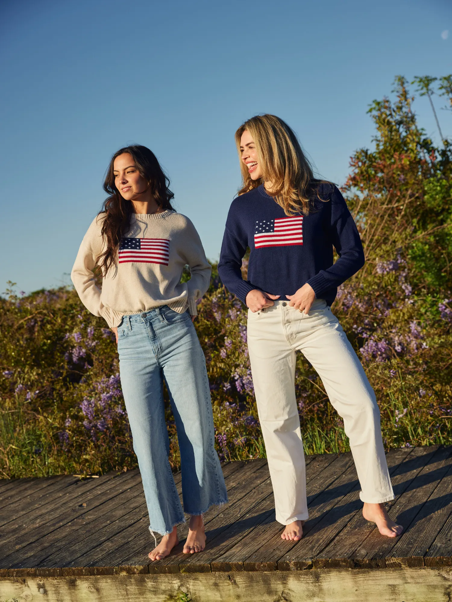 American Flag Sweater in Navy