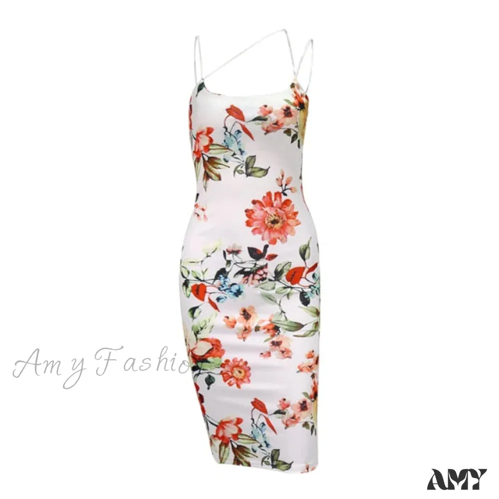 Amy Fashion - Sexy Sleeveless Backless Low Cut Bodycon Dress