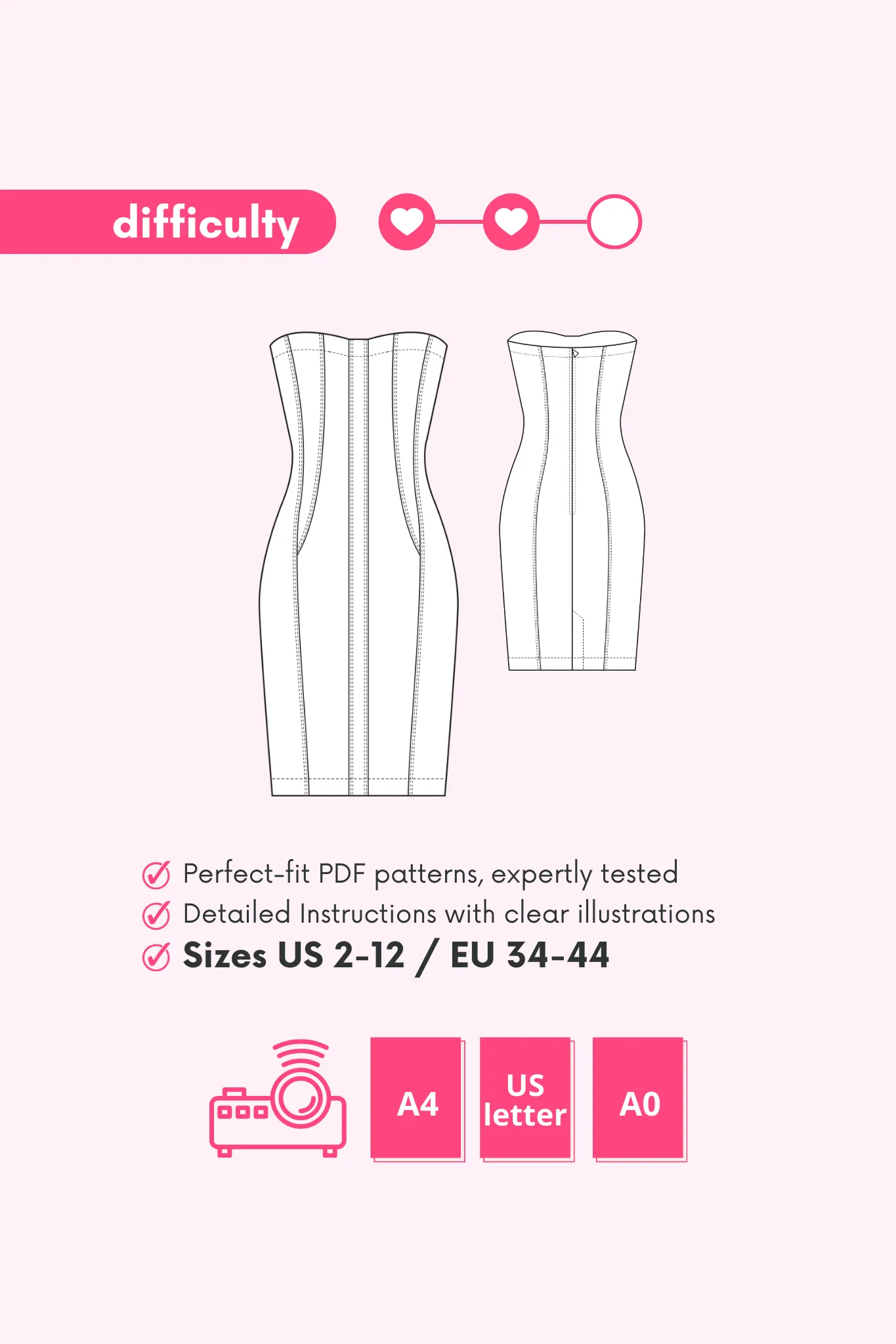 ANIKO - Strapless Dress Pattern