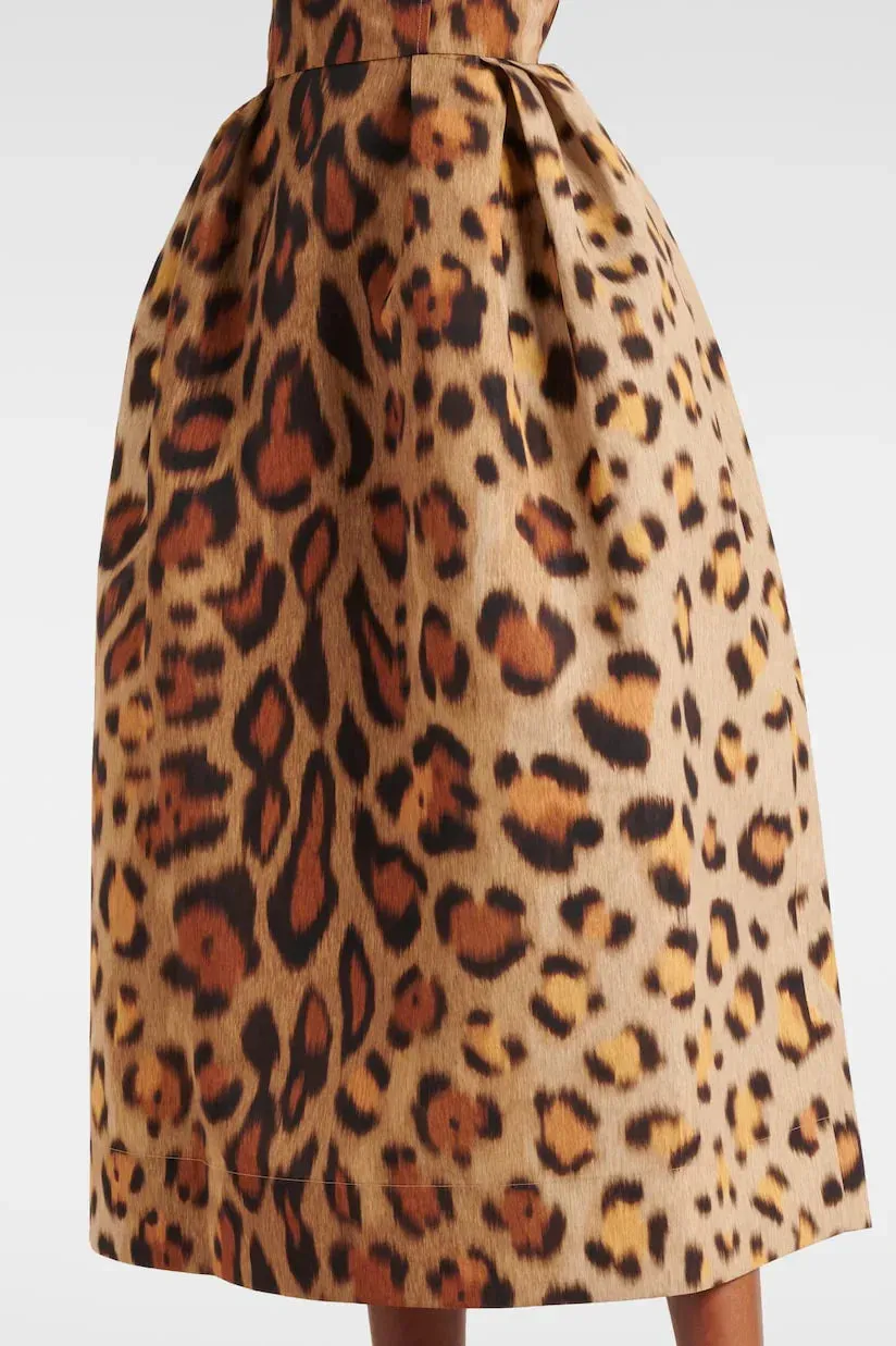 Animal-print Bustier Midi Dress