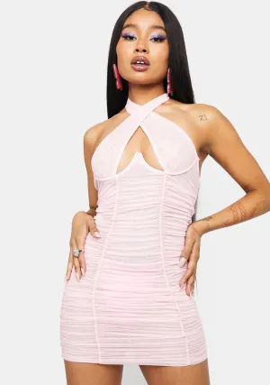 As If No Love Lost Mesh Halter Dress