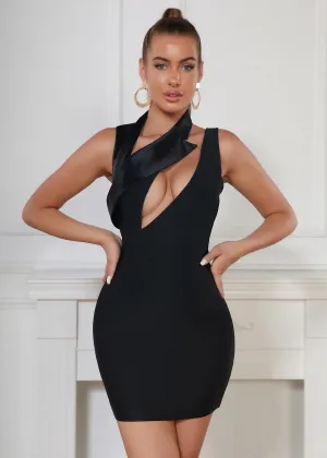 Asymmetrical Neck Cut Out Bodycon Bandage Dress