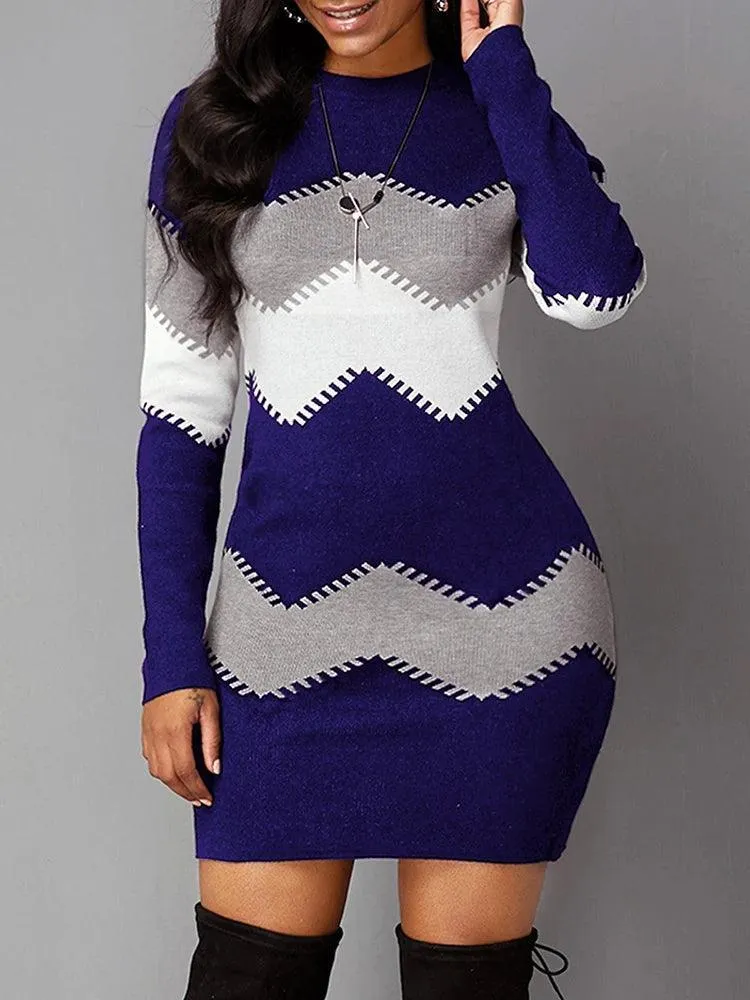 Autumn Elegance: Plus Size Elegant Knit Bodycon Dress for Women