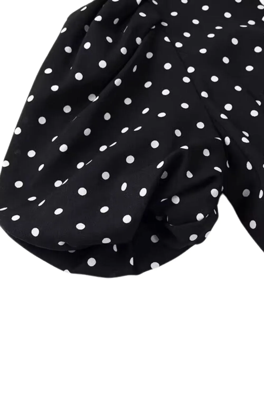 ’Ava‘ Bow-Accented Polka Dot Short-Sleeve Mini Dress