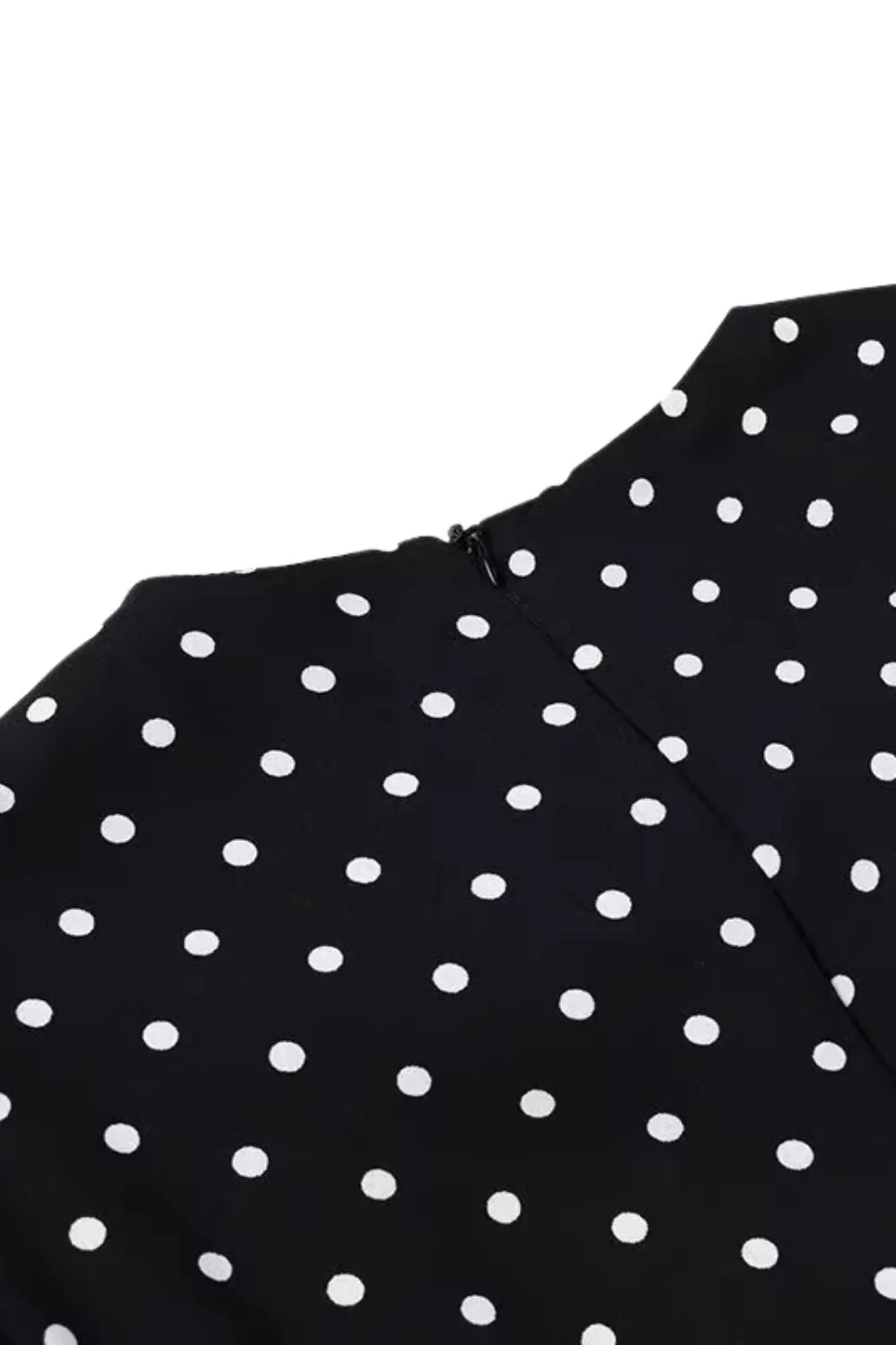 ’Ava‘ Bow-Accented Polka Dot Short-Sleeve Mini Dress