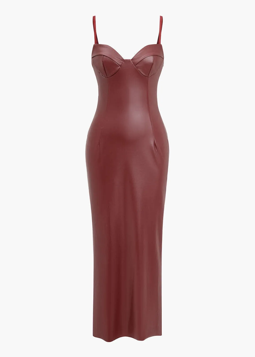 Aysel Eco-Leather Cami Maxi Dress