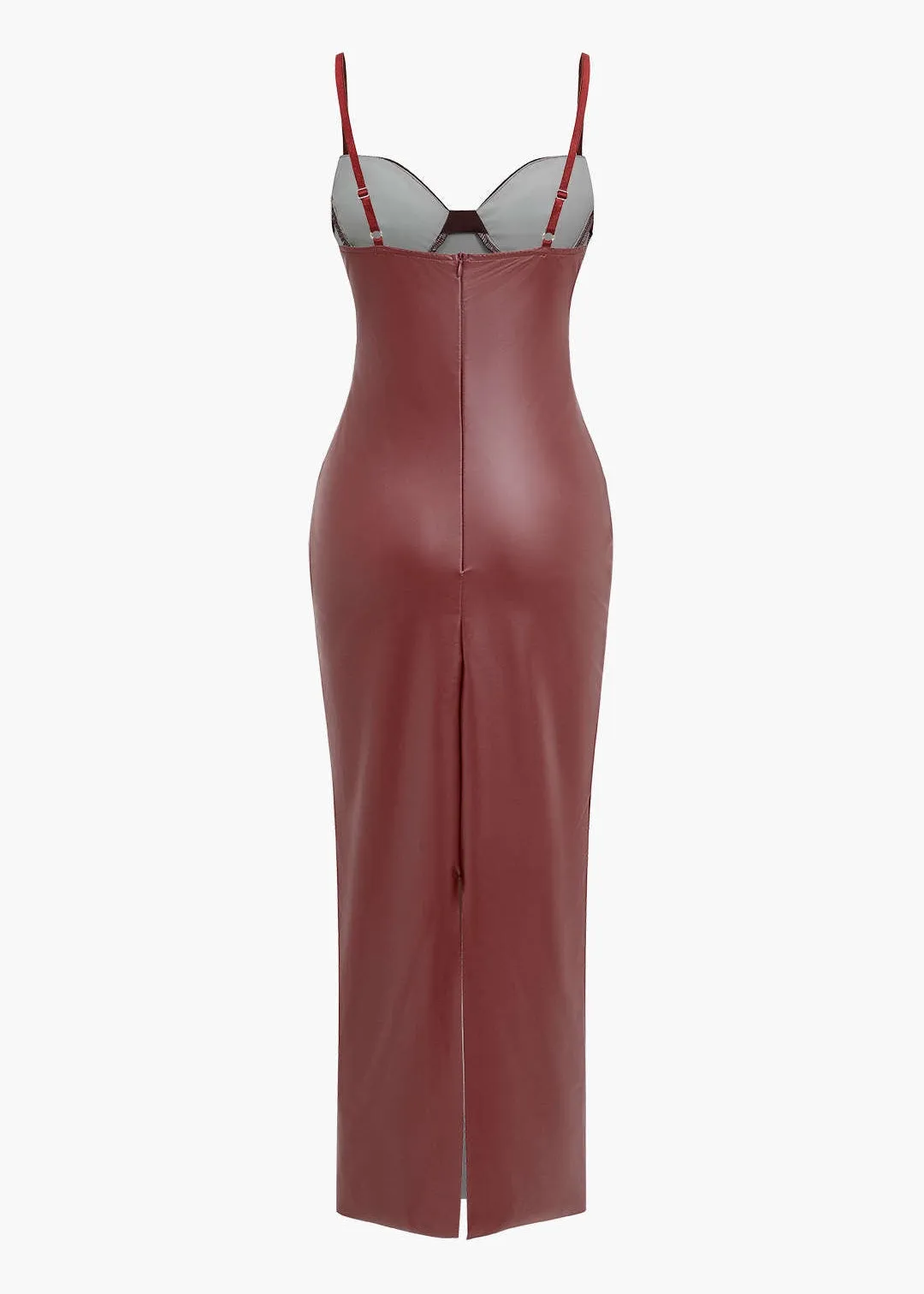 Aysel Eco-Leather Cami Maxi Dress