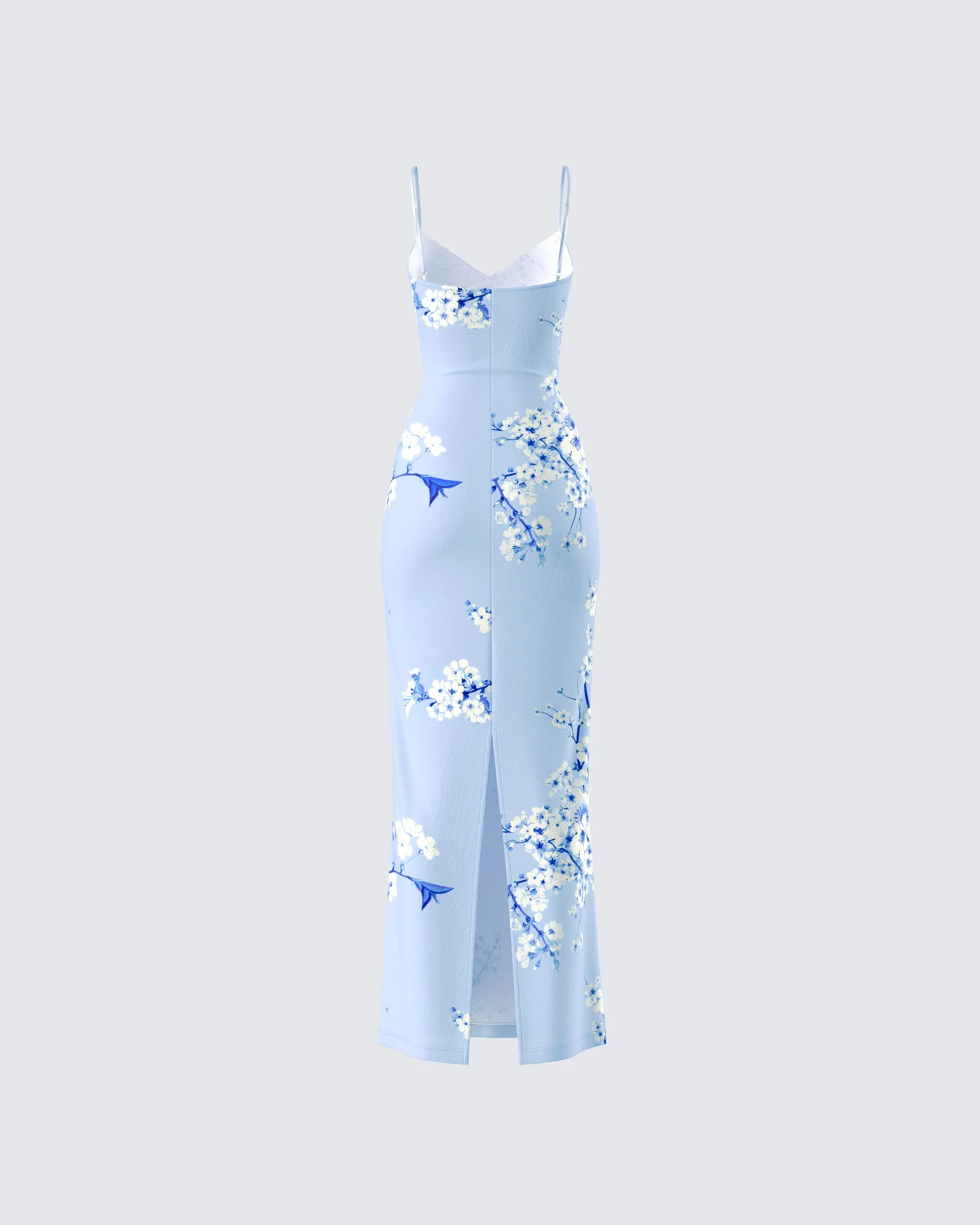 Azura Blue Floral Bodycon Maxi