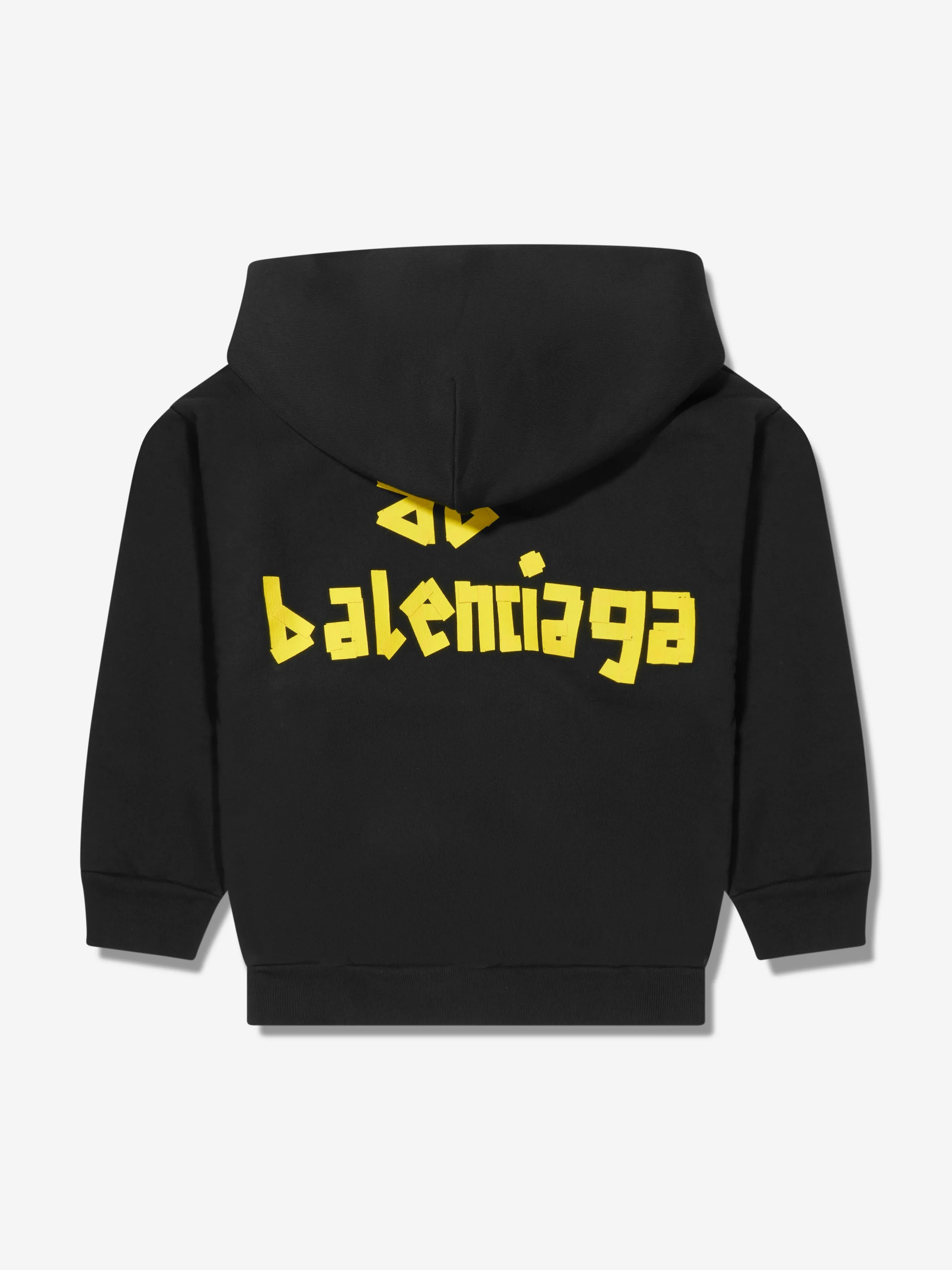 Balenciaga Kids Logo Hoodie in Black