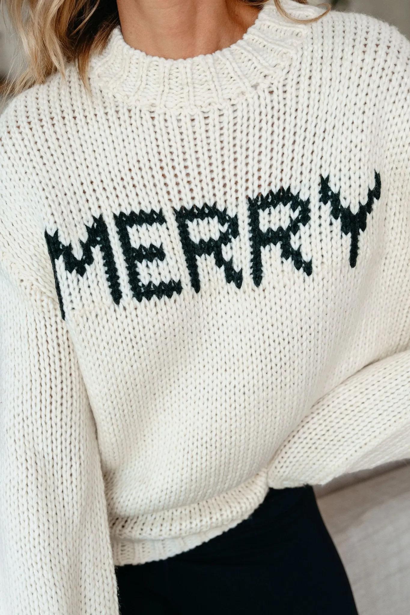 Be Merry Christmas Sweater - Cream