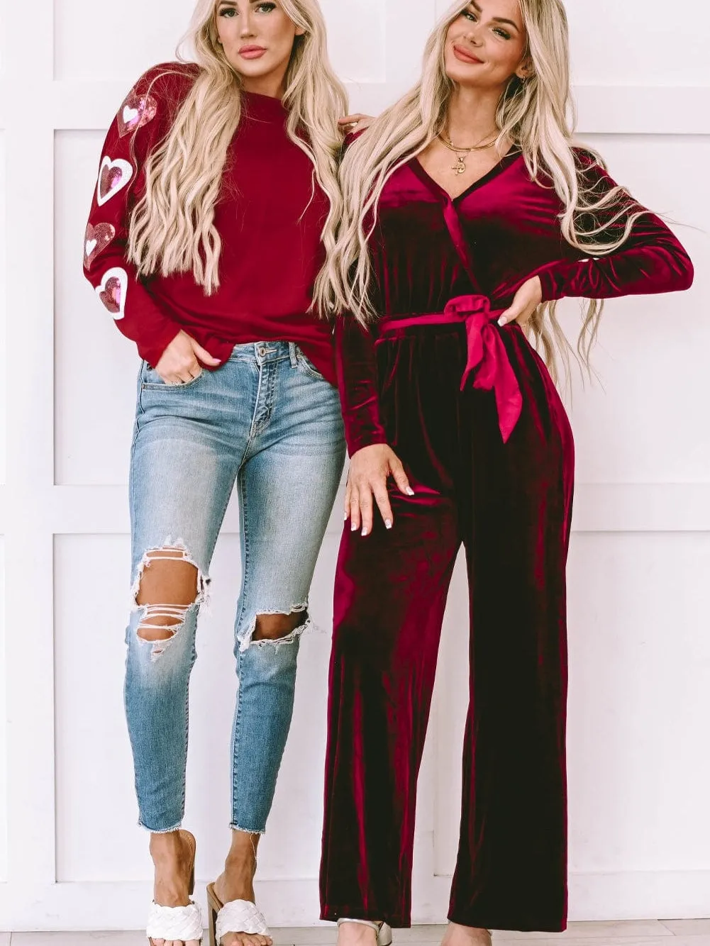 Belted Velvet Jumpsuit: Defined Silhouette