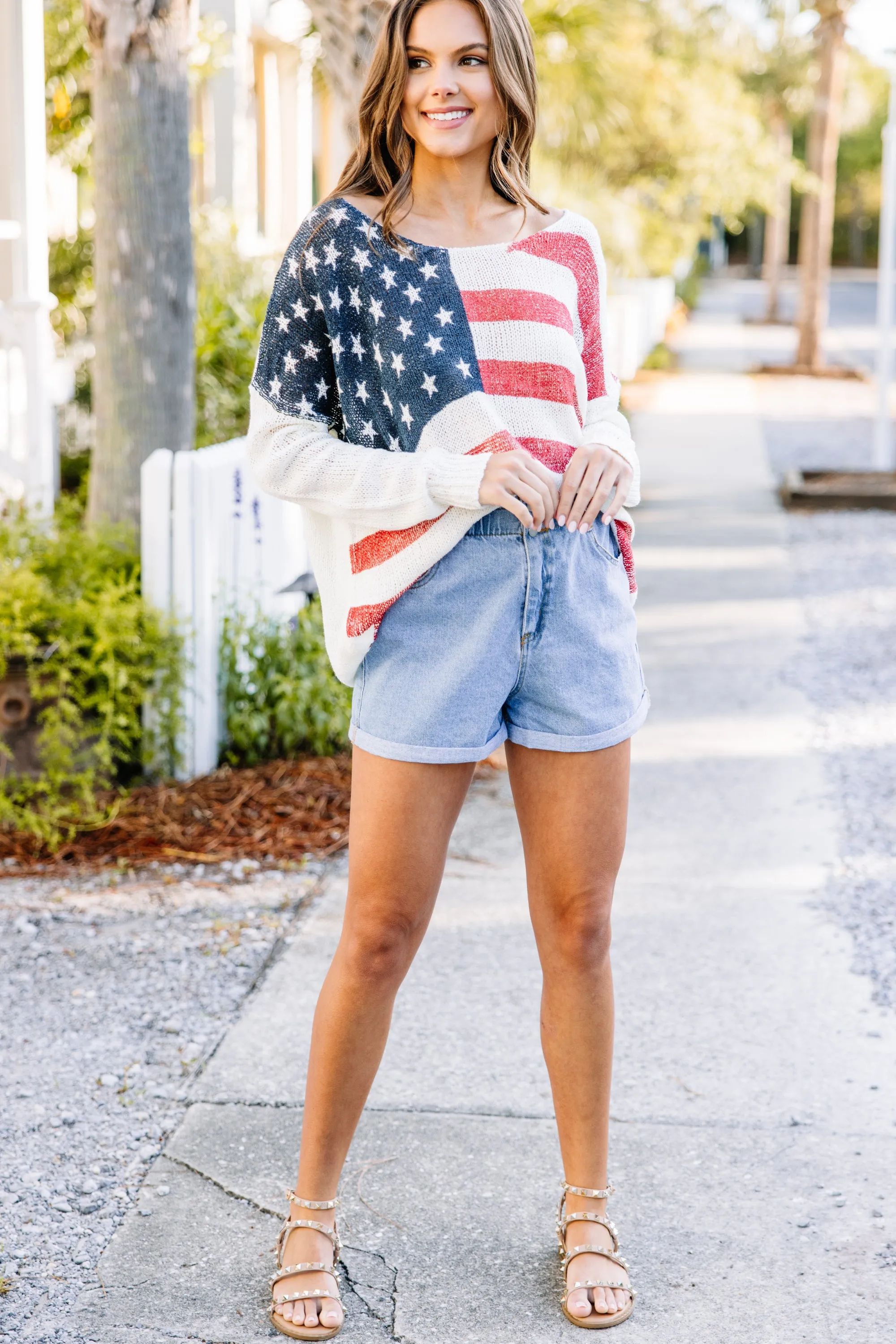 Best All Around White American Flag Sweater