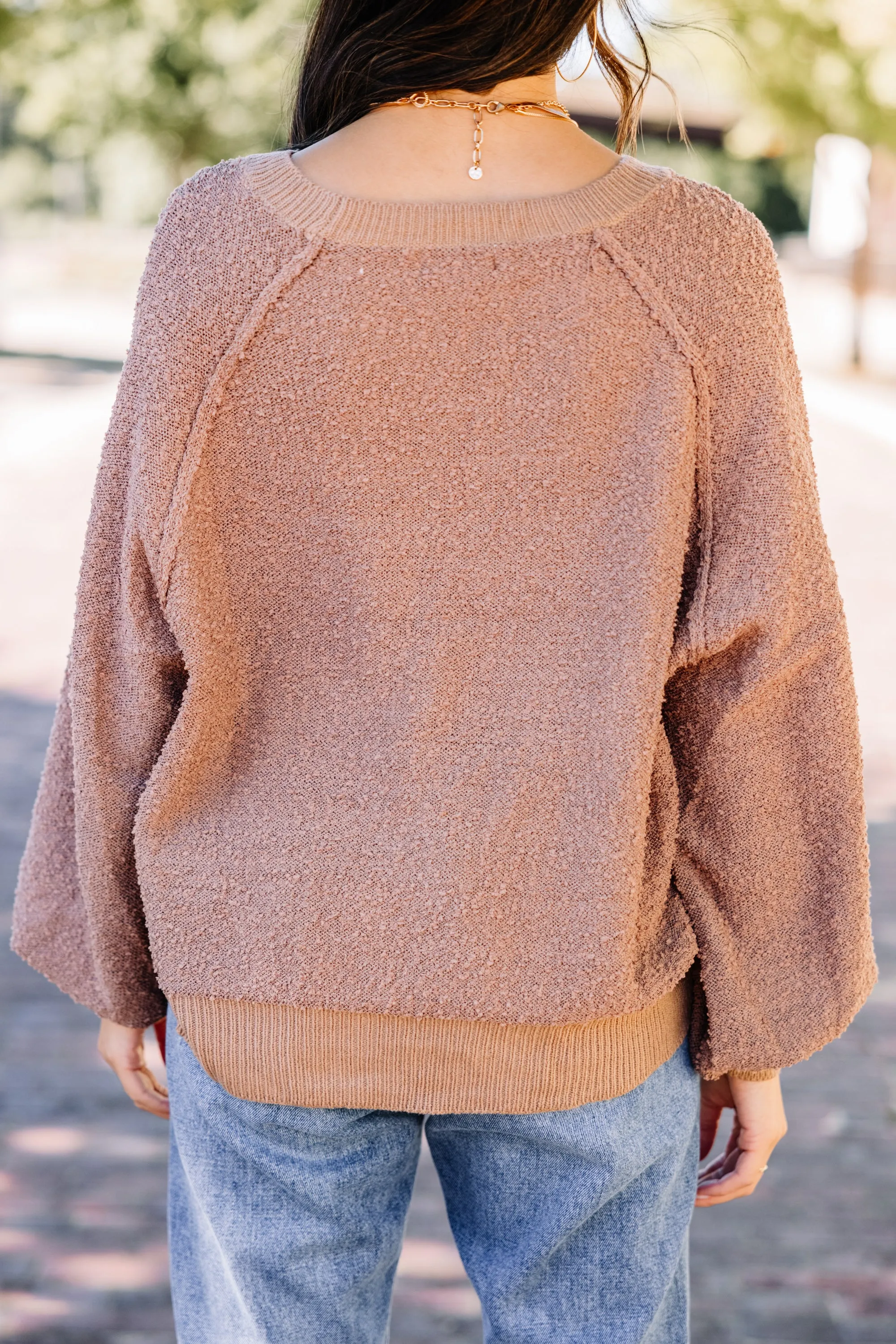 Better Than Basic Mocha Brown Textured Sweater