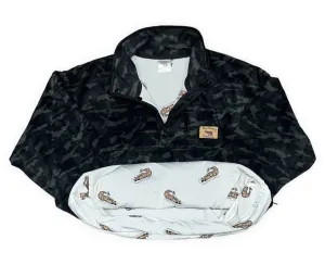 Black Camo Fleece Pullover