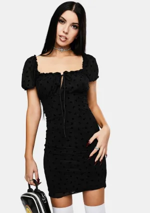 Black Flock Flutterby Jamila Dress