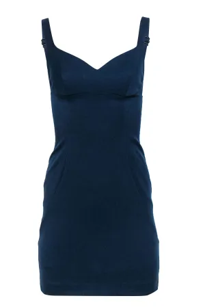 Black Halo - Smoky Blue Bodycon Dress w/ Hardware Accents Sz 0