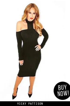 Black Midi Bodycon Dress