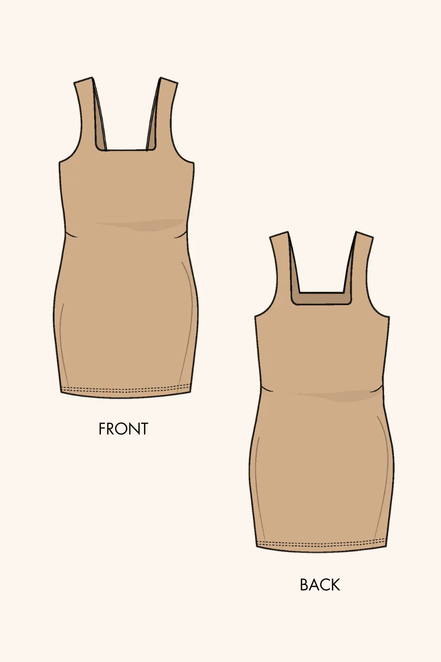 Bodycon Mini Dress Sewing Pattern 'Swift'