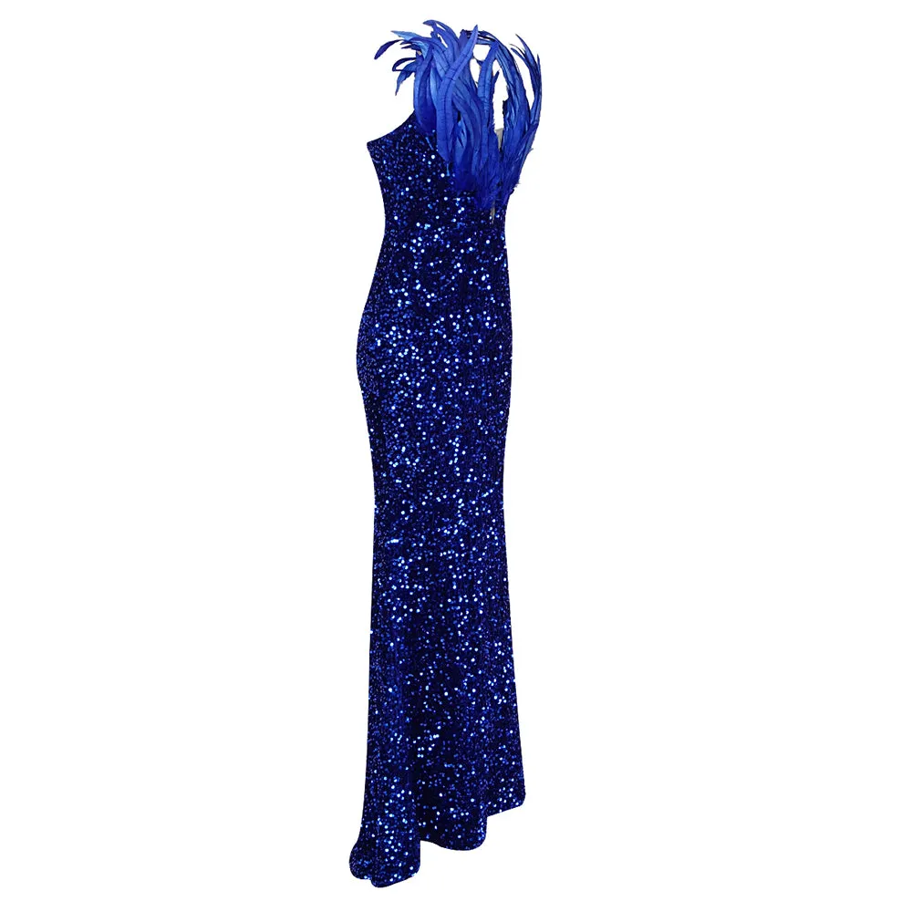 Bonnie Strapless Feather Maxi Gown – Effortless Glamour for Special Occasions