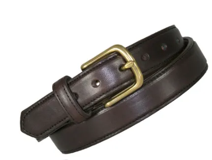 Boston Leather 1-1/4" Feathered Edge Dress Belt