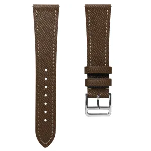 Brixham Special Buckle Classic Leather Watch Strap - Epsom Brown