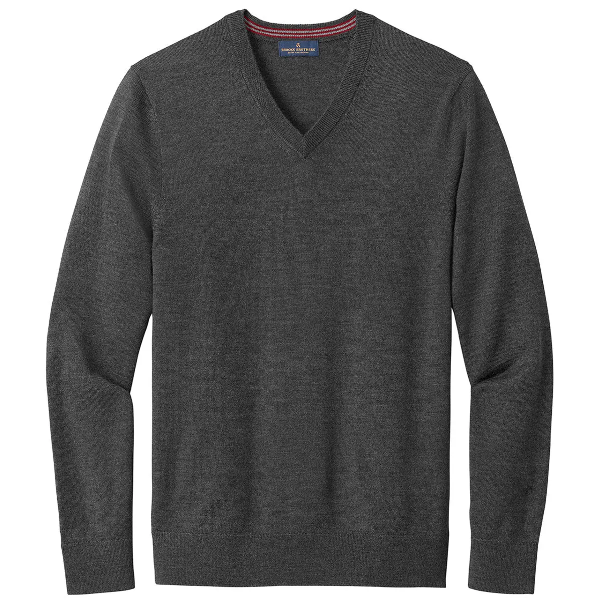 Brooks Brothers Men's Windsor Grey Heather Washable Merino V-Neck Sweater