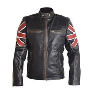 Cafe Racer UK Flag Leather Jacket