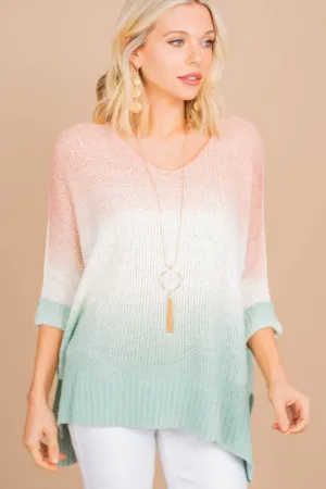 Can't Go On Without You Peach Pink Ombre Sweater