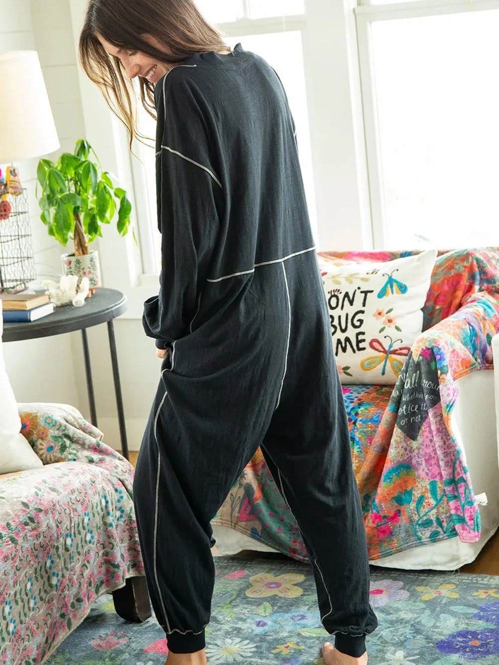 Casual Hooded Maxi Jumpsuit with Side Pockets