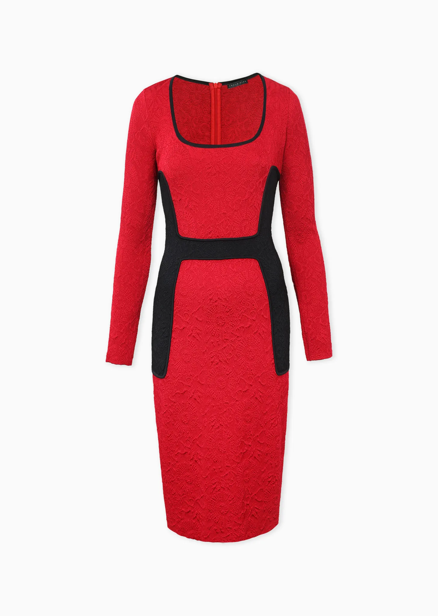 Catalina - Long Sleeve, Matelassé Bodycon Dress