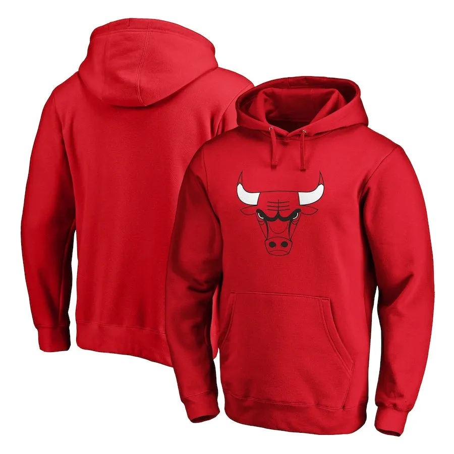 Chicago Bulls Fanatics Branded Icon Primary Logo Fitted Pullover Hoodie - Black