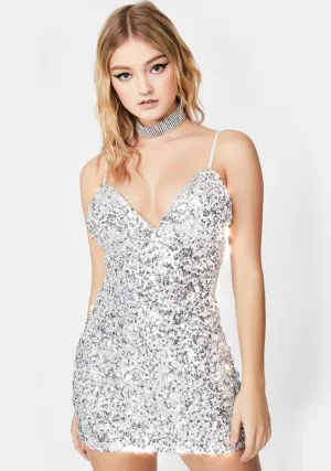 Chrome Glitter Galore Sequin Dress