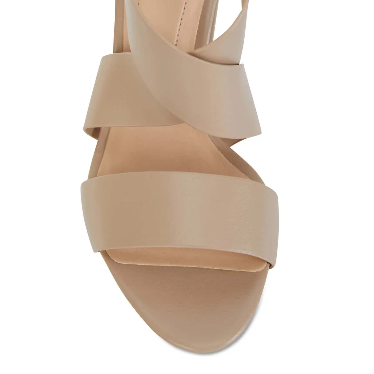 Congo Heel in Nude Leather