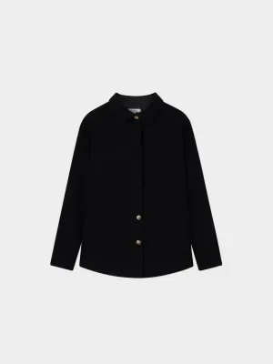 Corduroy Shacket-Black