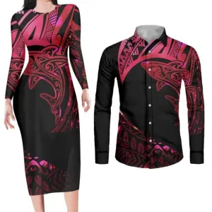 Couples Swag Matching Bodycon Dress and Shirt Engagement Outfits