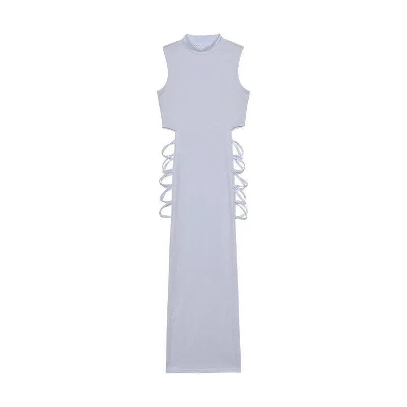 Criss Cross Cut Out Dress: Contemporary Sleeveless Chicwear