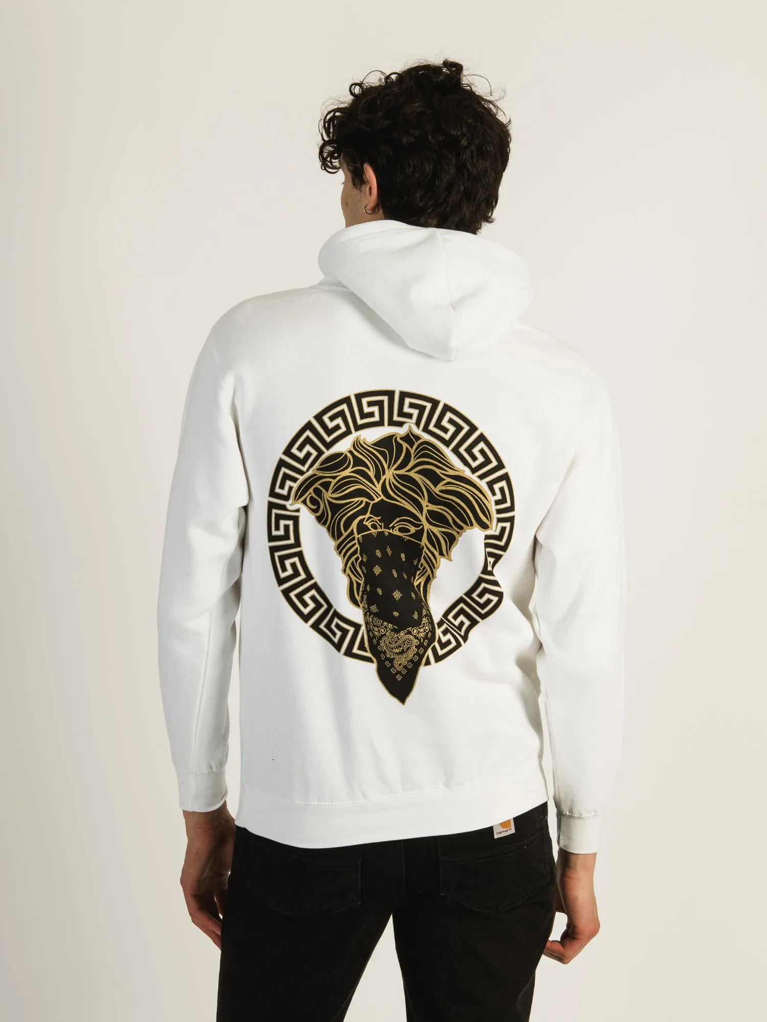 CROOKS & CASTLES GRECO METALLIC MEDUSA PULLOVER HOODIE