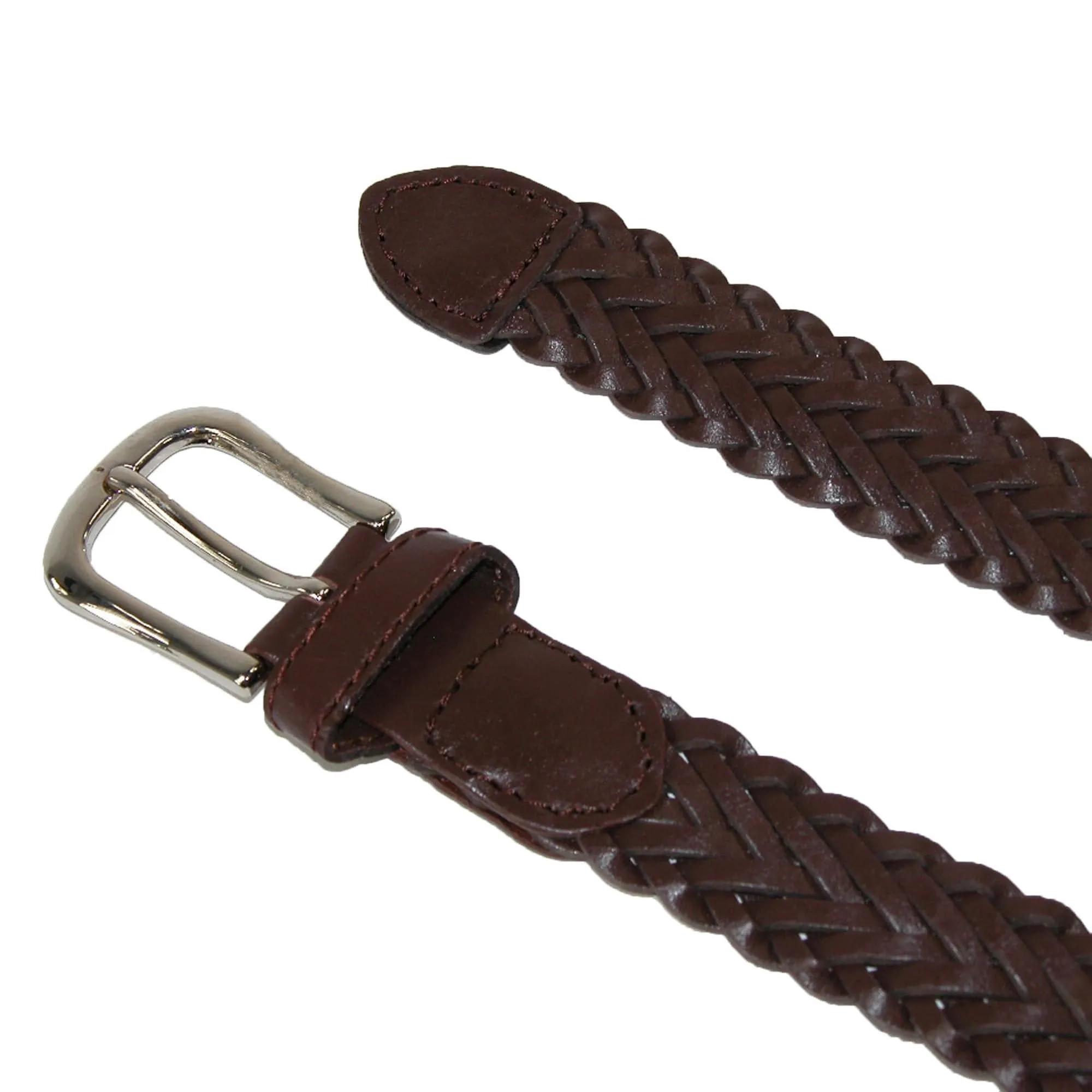 CTM® Boys' Leather Adjustable Braided Dress Belt (Pack of 2 Colors)