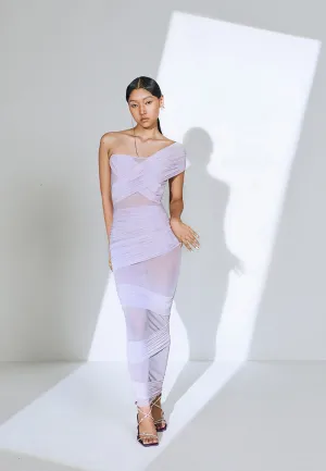 Draped Bodycon Dress in Lilac