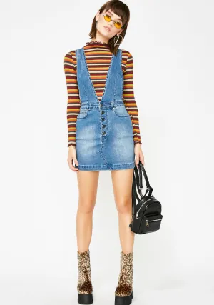 Drippin' Denim Overall Dress