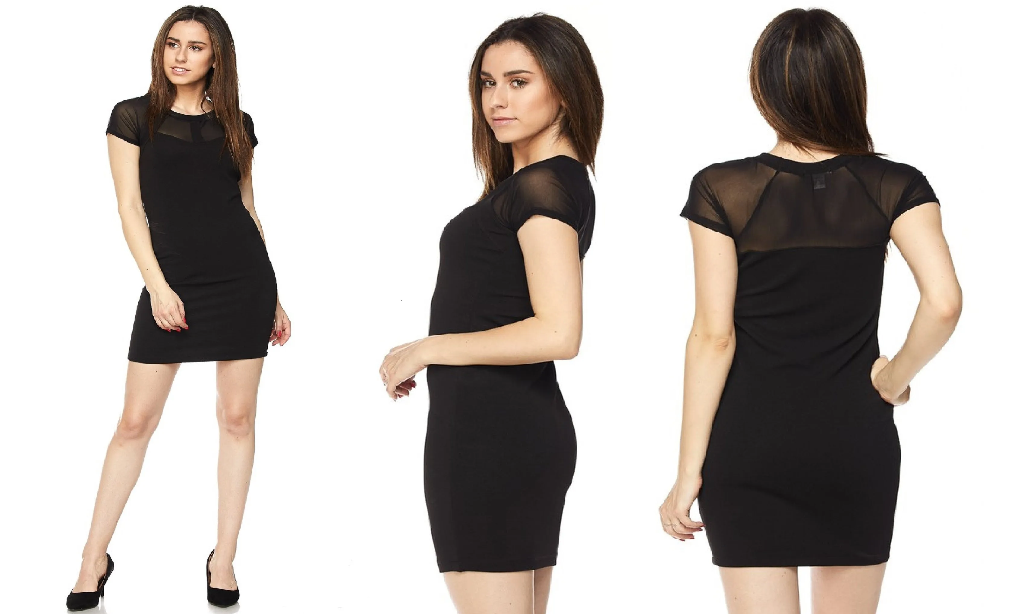 Evening Bodycon Dress with Sweetheart Neckline & Sheer Upper