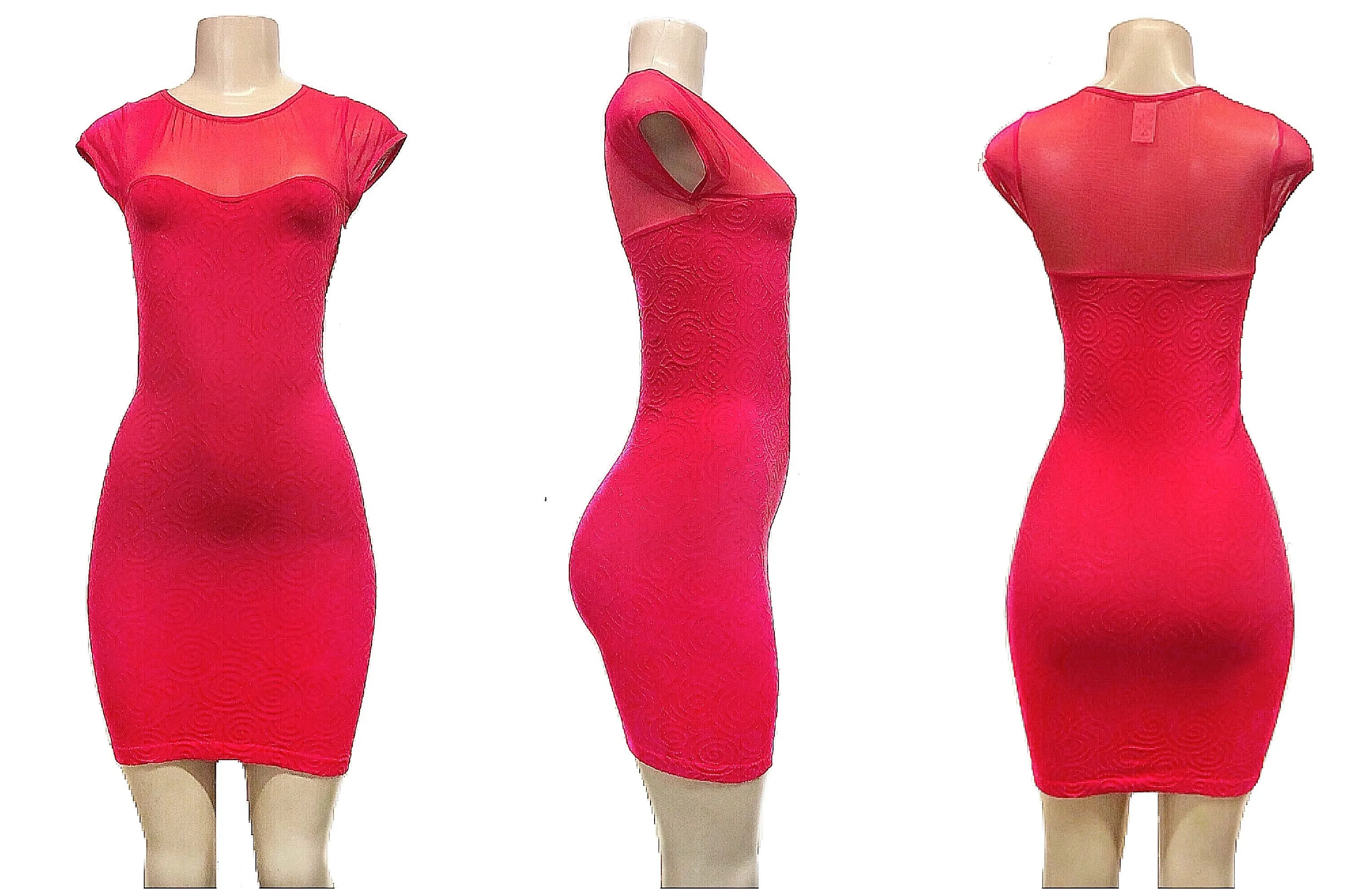 Evening Bodycon Dress with Sweetheart Neckline & Sheer Upper